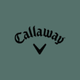 Callaway logo in black text with a downward-facing chevron, centered on a muted green background.