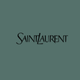 The image features the "SAINT LAURENT" logo in black text centered on a teal background.