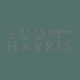 Logo with the text "SCOT HARRIS" in uppercase letters on a solid teal background.
