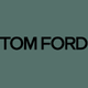The image displays the TOM FORD logo in bold, black uppercase letters on a muted green background.